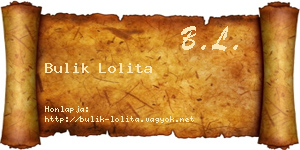 Bulik Lolita névjegykártya