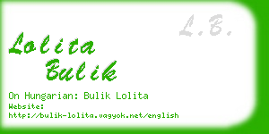 lolita bulik business card